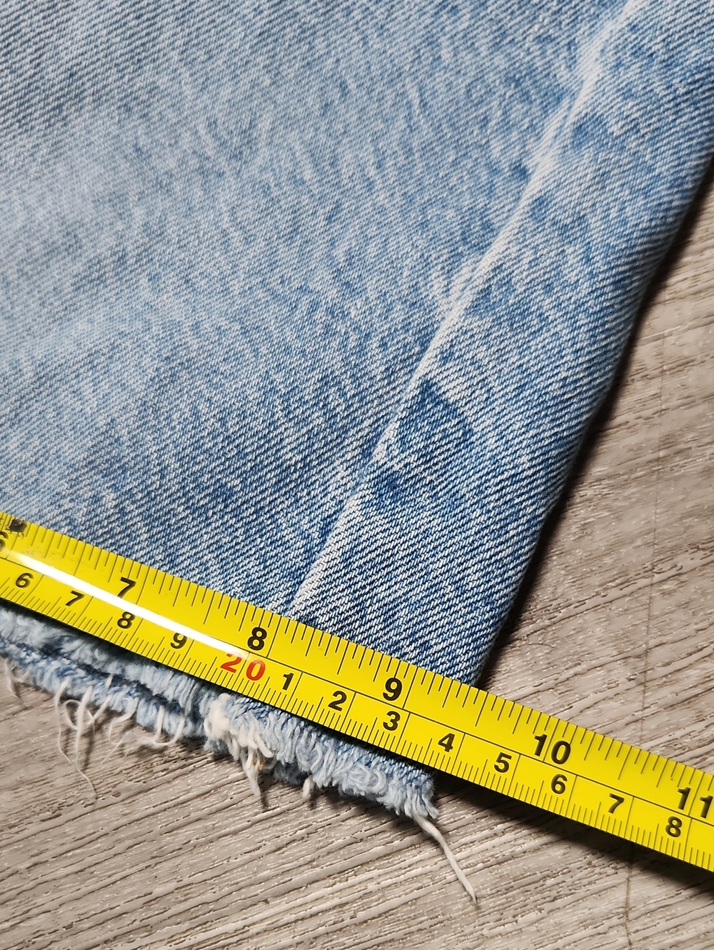 Levis Light Blue Distressed Denim Jean Shorts - Picture 6 of 11
